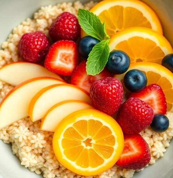 healthy quinoa fruit bowl