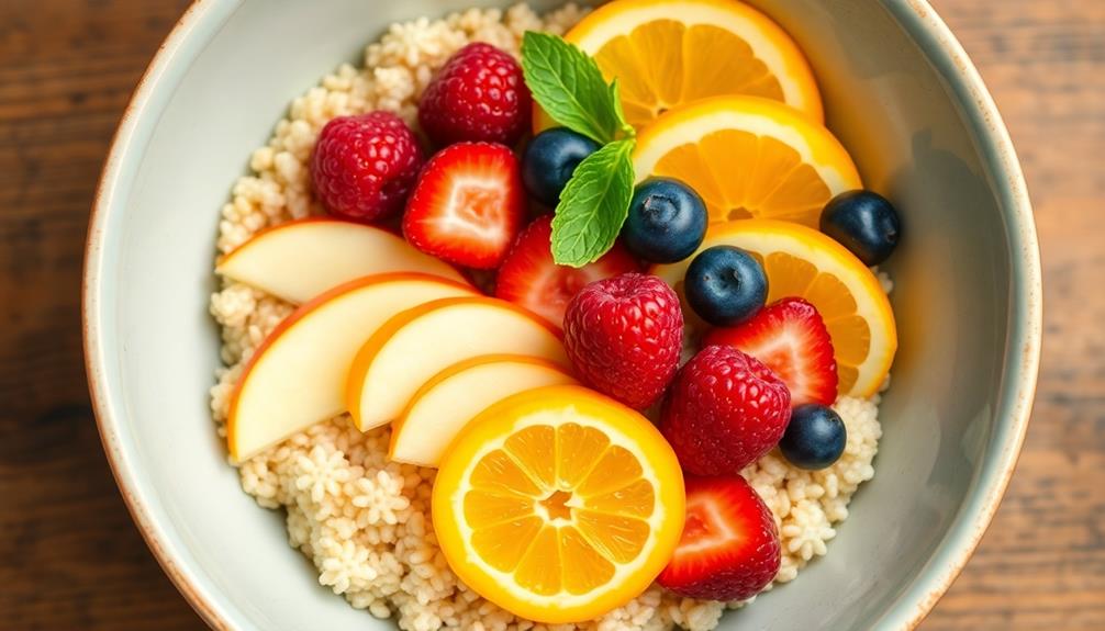 healthy quinoa fruit bowl