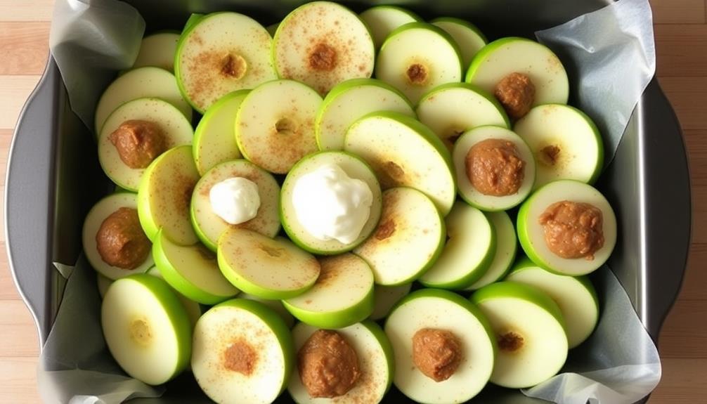 layer apple slices pan