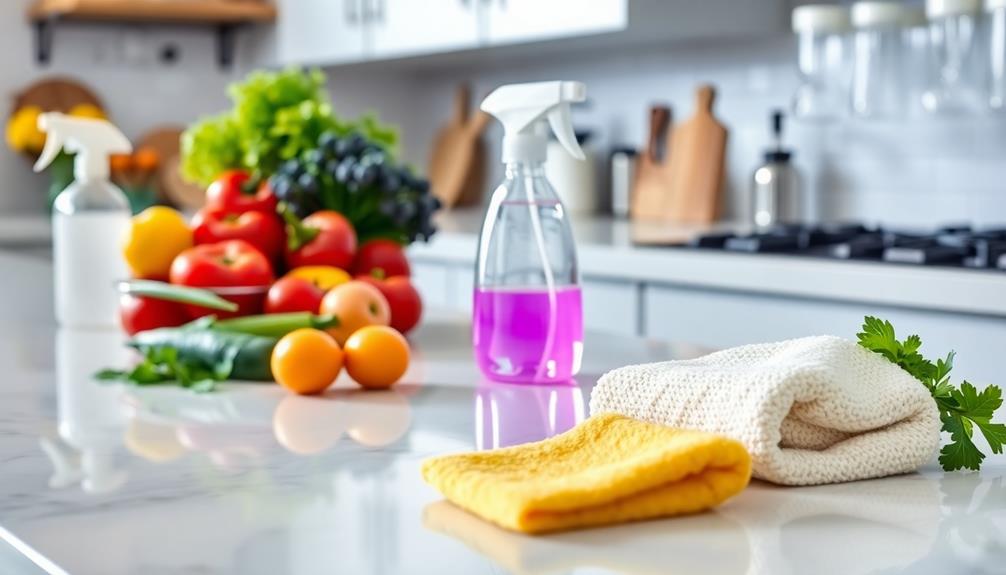 sanitizing kitchen countertops thoroughly