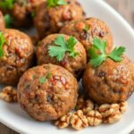 savory mushroom walnut meatballs