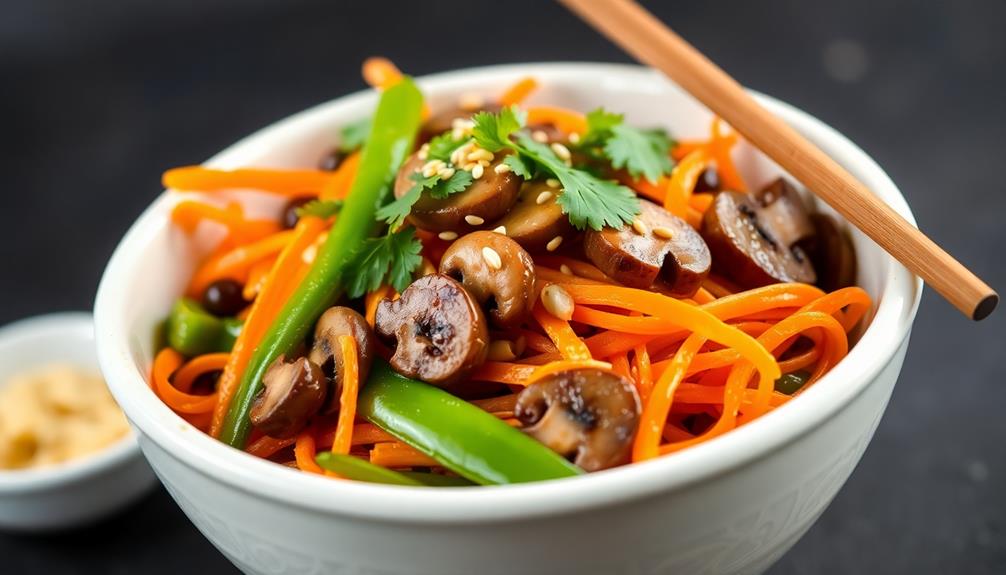 vegetable stir fry rice bowl