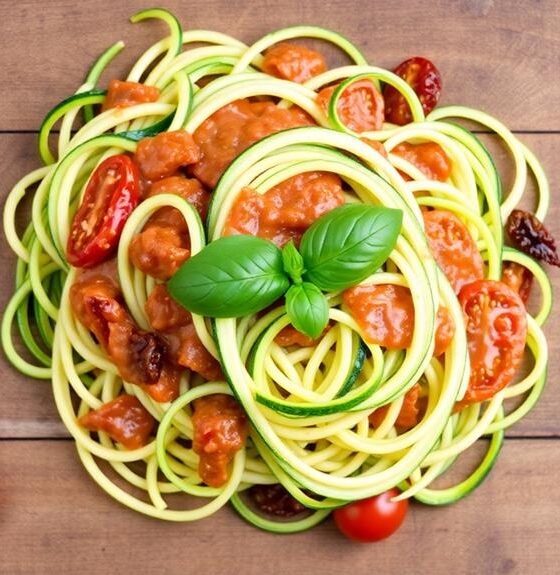 zucchini noodles sun dried tomato