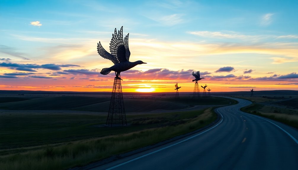 unique sculptures along highway