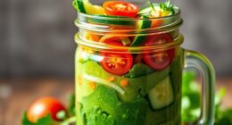 blended salad and smoothie