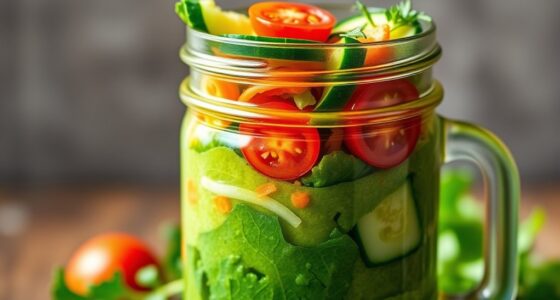 blended salad and smoothie