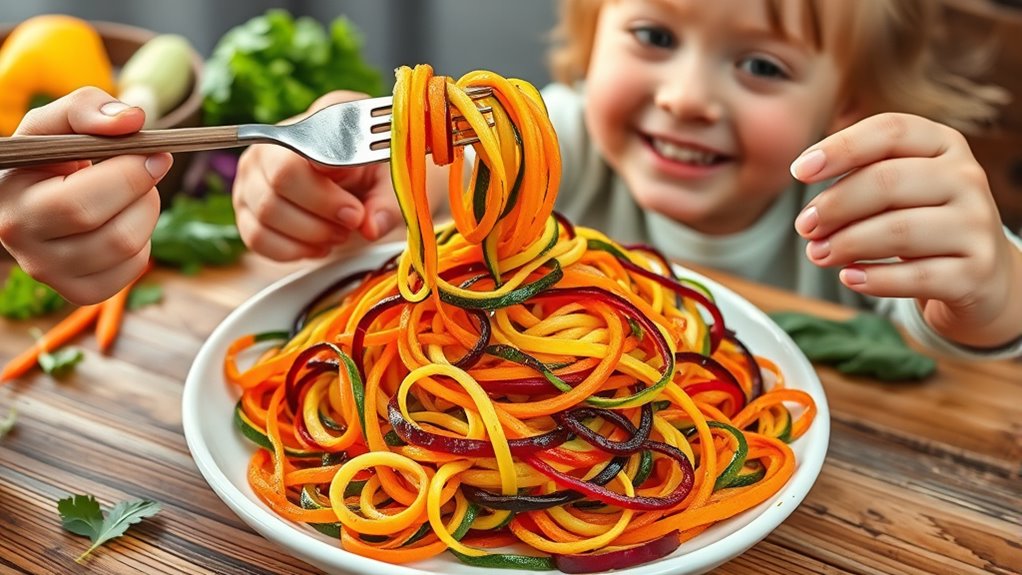 colorful raw pasta presentation