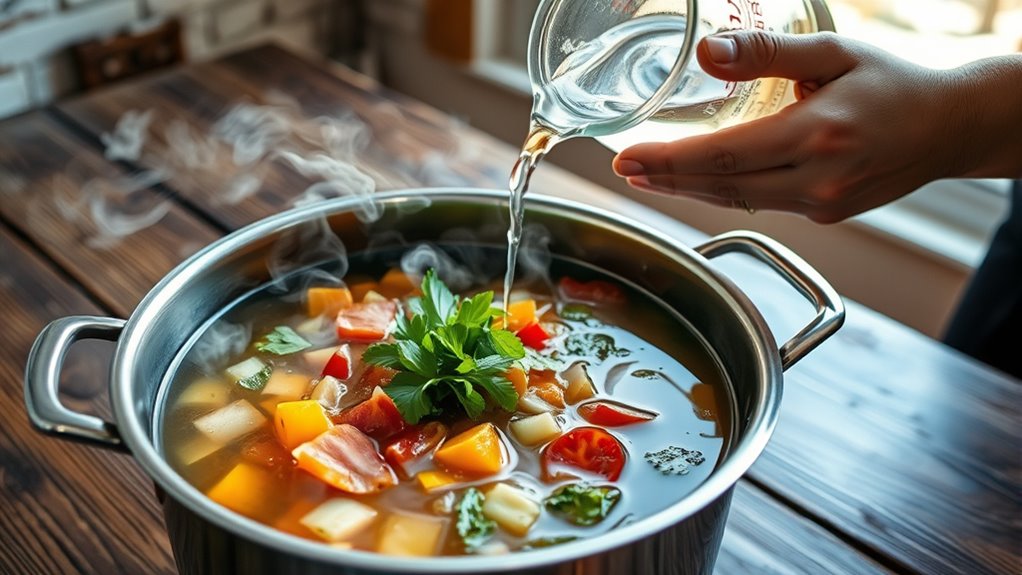 heat soup before serving
