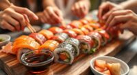 host colorful sushi night