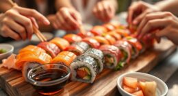 host colorful sushi night