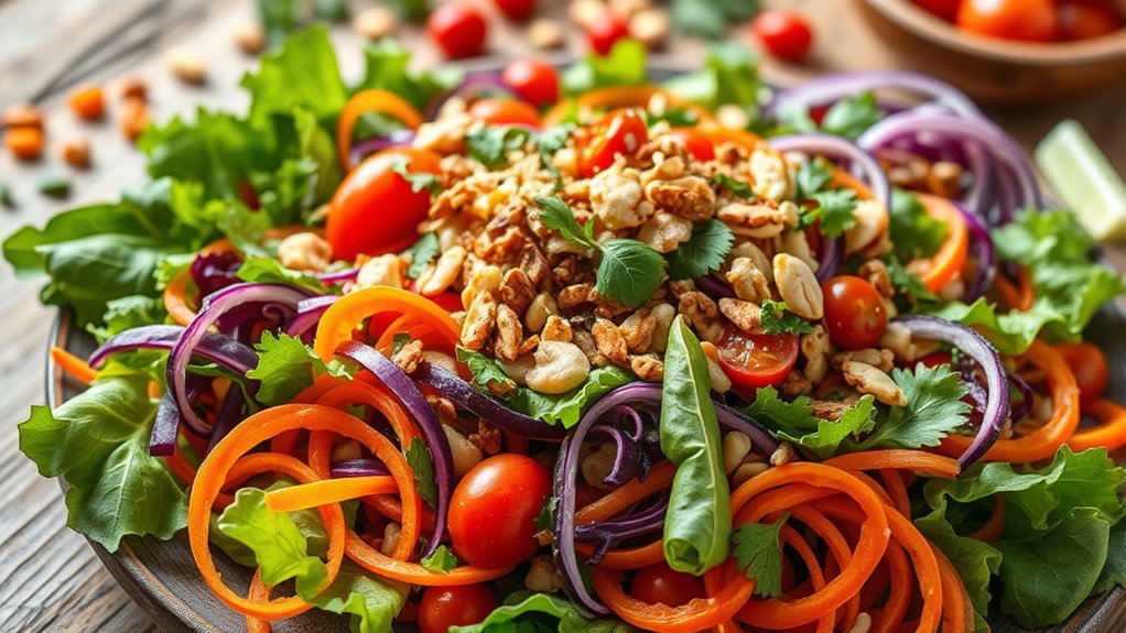 international raw vegetable salads