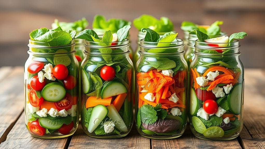 layered fresh portable salads