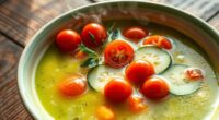 raw soup transforms into meal