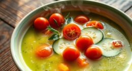 raw soup transforms into meal