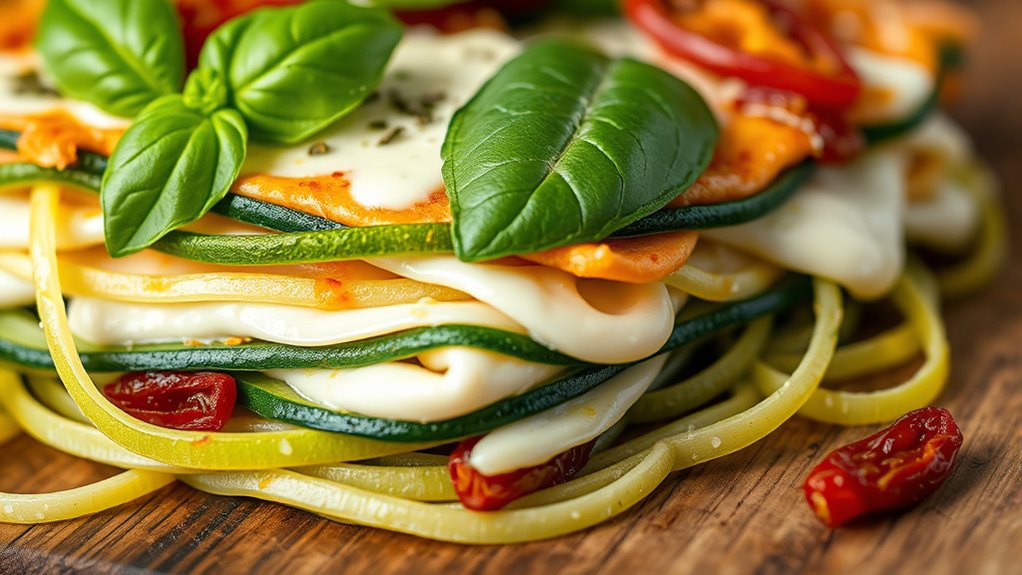 raw zucchini lasagna meal prep