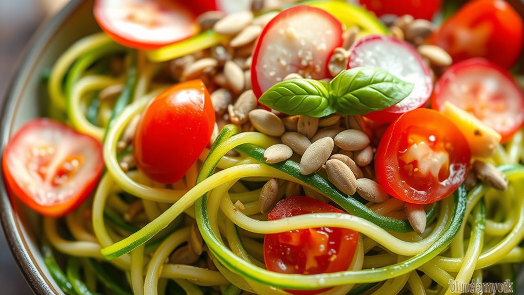vibrant nutritious zoodle toppings