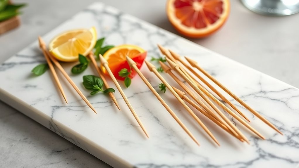 eco friendly bamboo cocktail picks