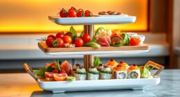 elegant multi tier appetizer displays
