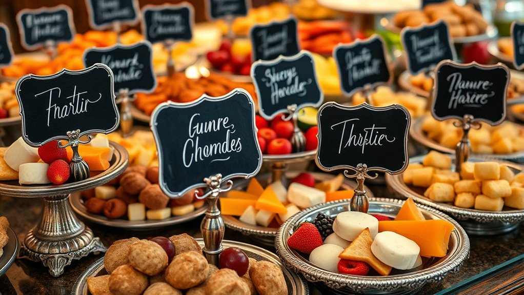 top buffet label ideas