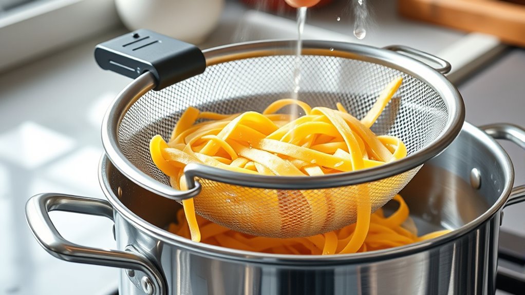 top clip on pasta strainers