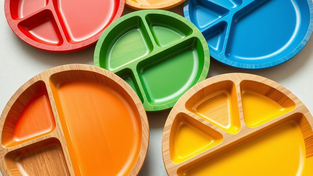 vibrant eco friendly bamboo plates