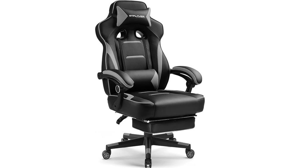 ergonomic gaming chair with footrest