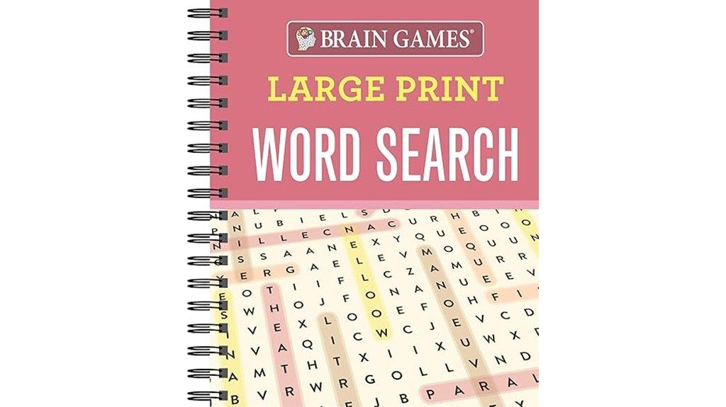 large print word search game