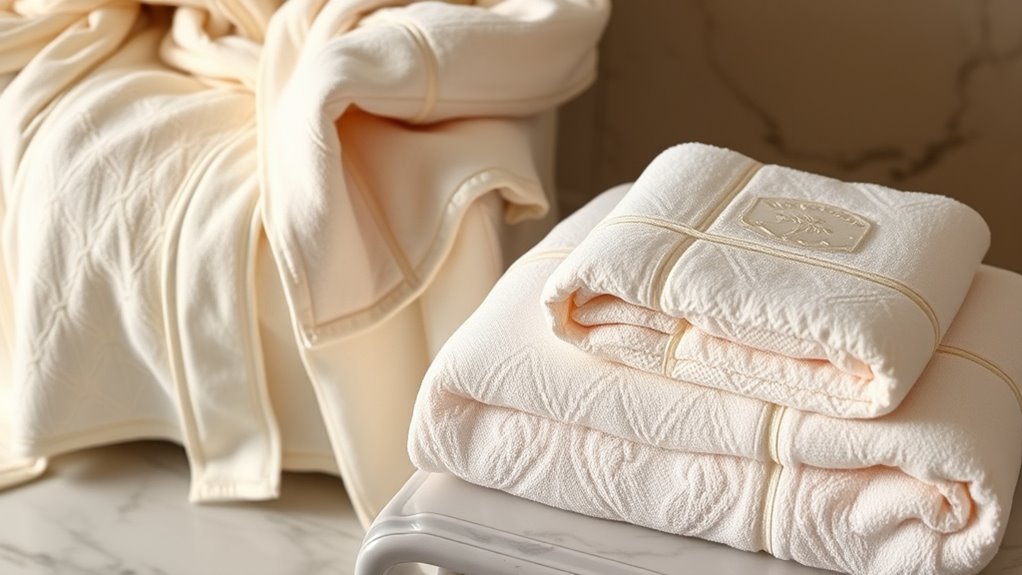 luxury bathrobe towel selection