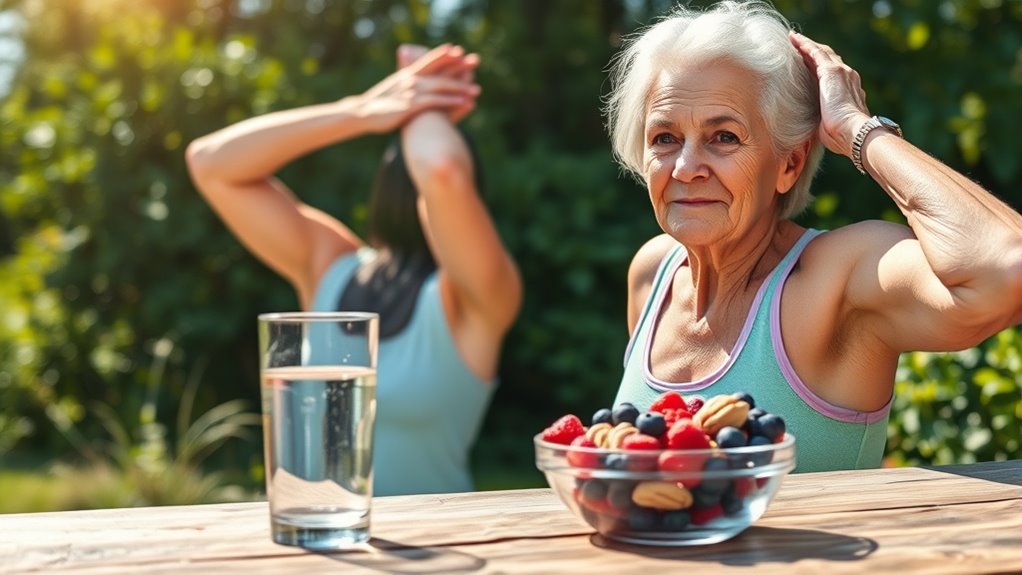 mobility protein hydration aging