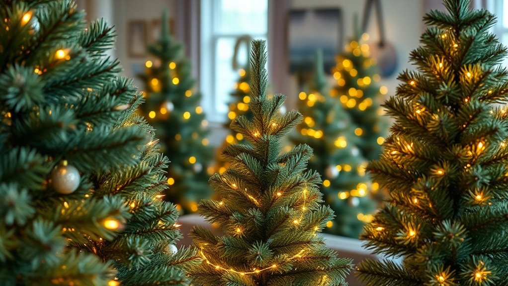 realistic pre lit christmas trees