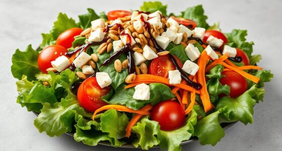 salad components greens toppers dressings