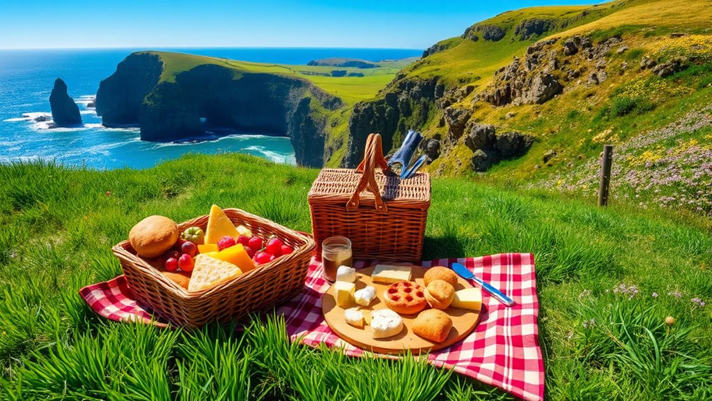 scenic irish coastal picnic