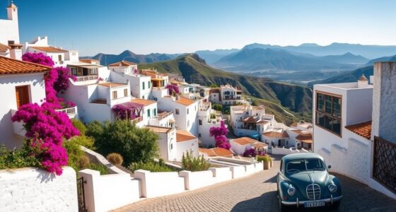 scenic white village roadtrip