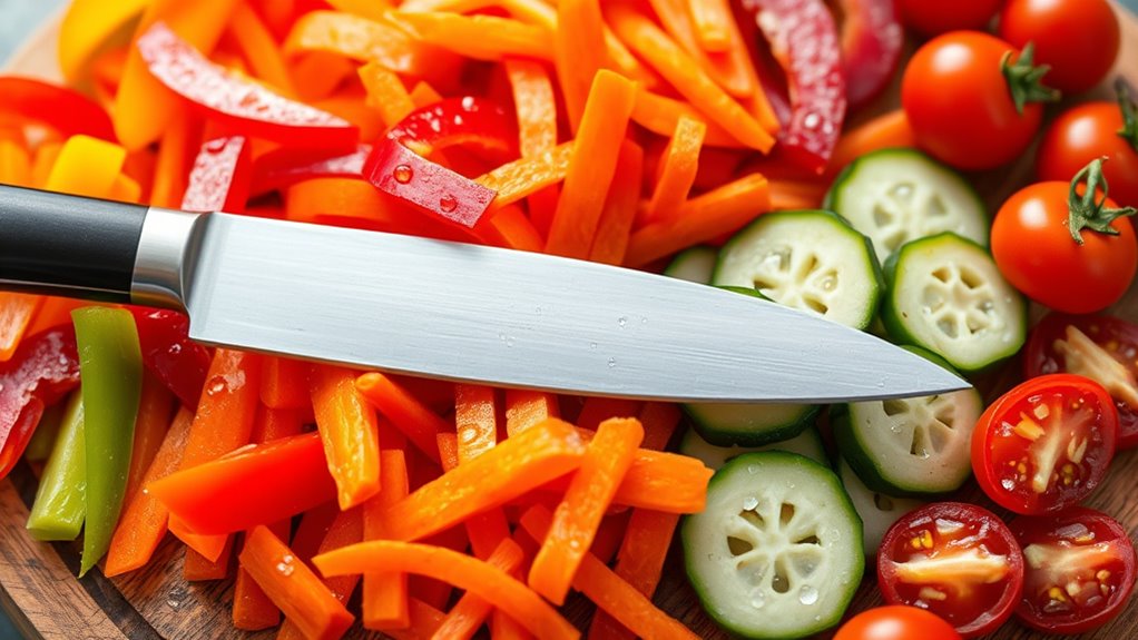 slicing presentation fresh ingredients