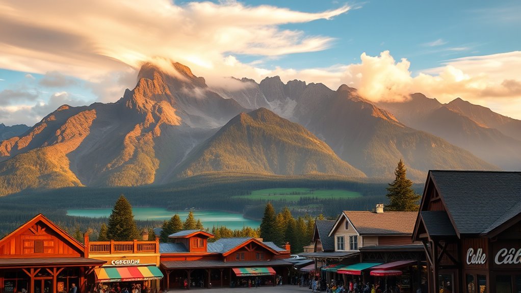 volcanoes lakes towns