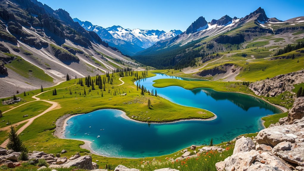 wildlife and mountain reflections