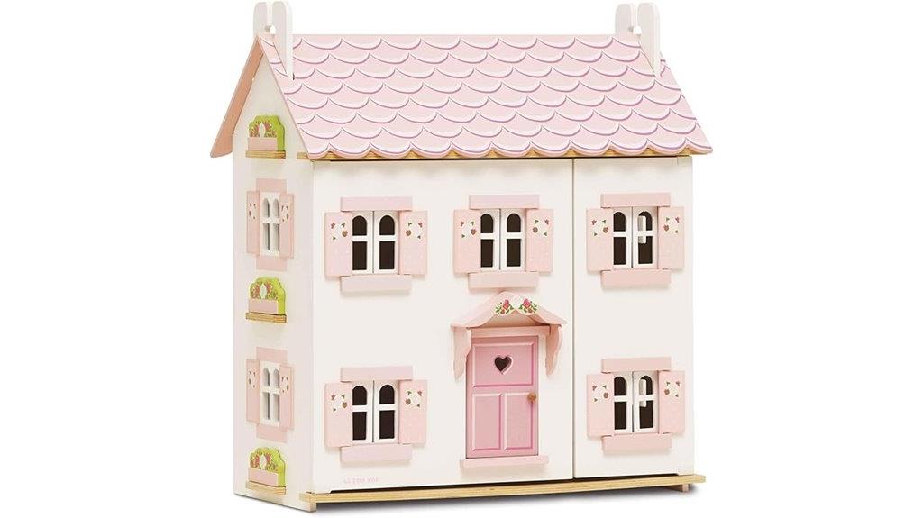 wooden doll house play set
