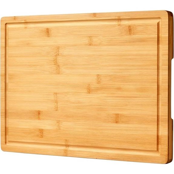 Bamboo Cheese Cutting Board with Handles and Juice Grooves