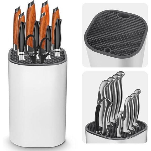 Ninonly 2-in-1 Square Knife Holder with Scissors Slot
