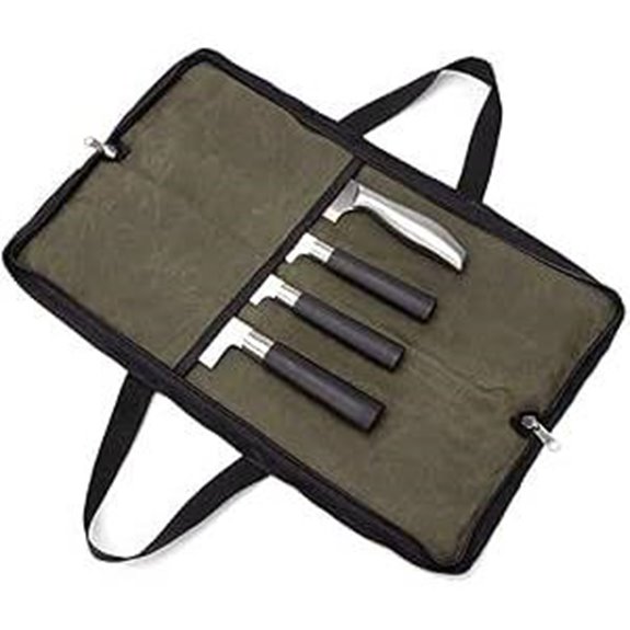 Heavy Duty Waxed Canvas Knife Roll Bag