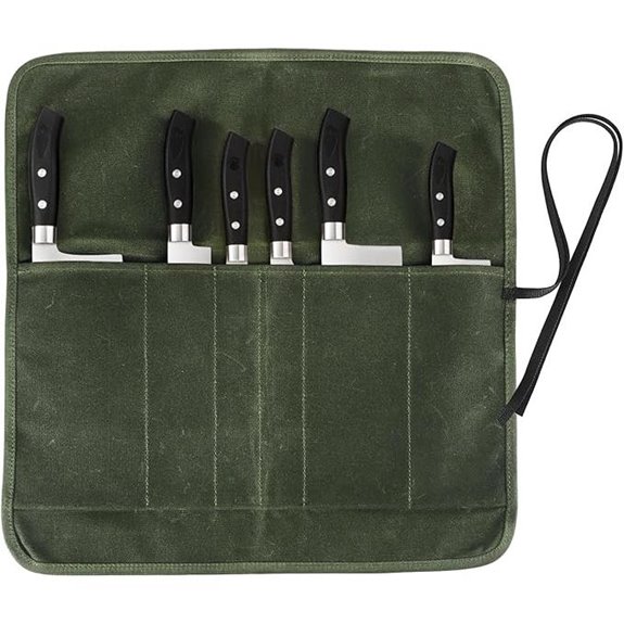 Heavy Duty Canvas Chef Knife Roll Bag (Green)