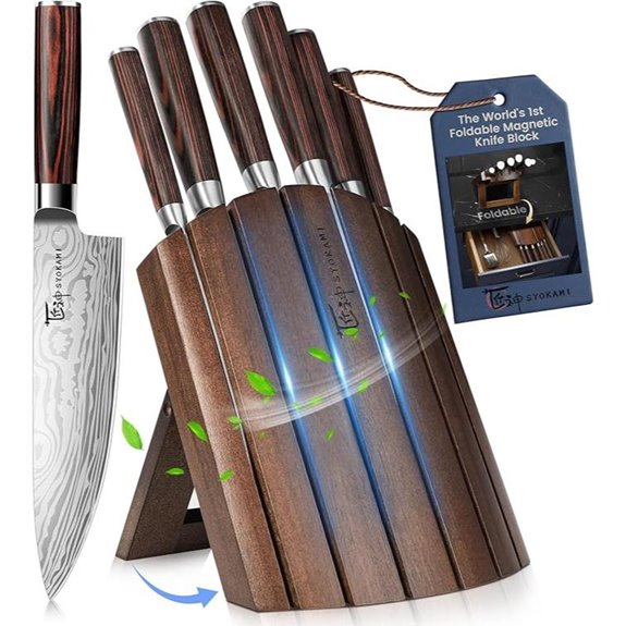 7-Piece Japanese Kitchen Knife Set with Magnetic Block