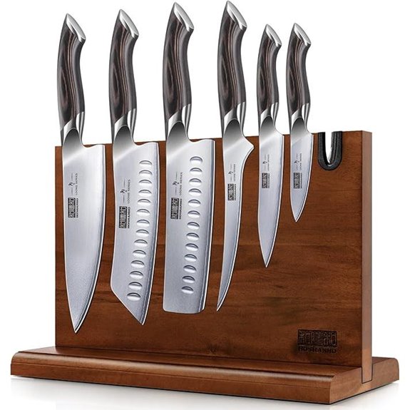 HOSHANHO 7-Piece Japanese Knife Set with Magnet Block