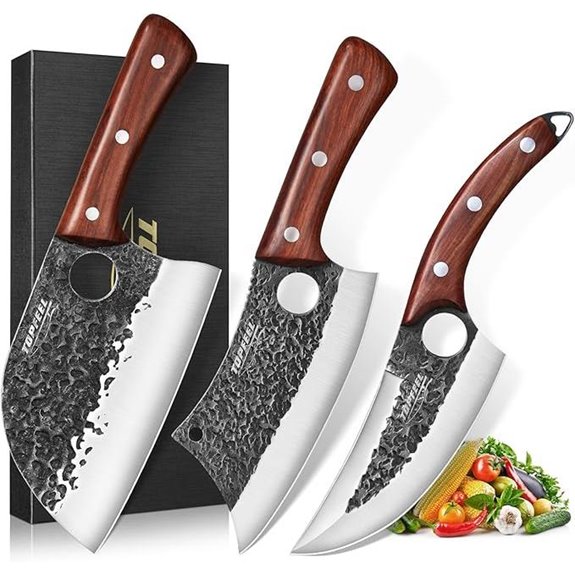 3PCS Butcher Knife Set for Meat Cutting and Cooking