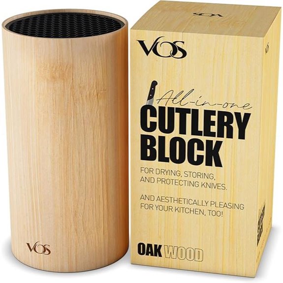 Vos Universal Bamboo Knife Block Without Knives
