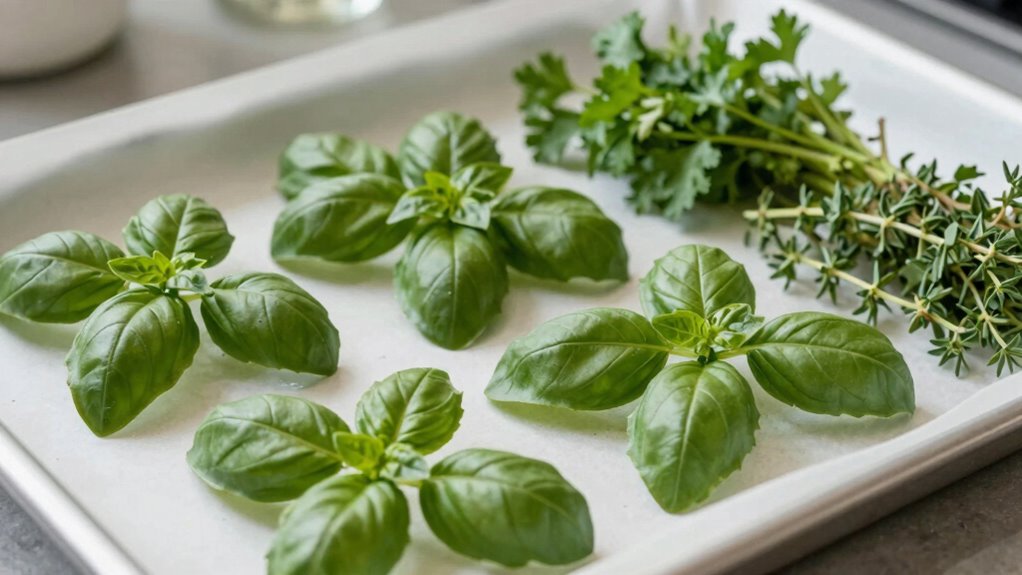 gentle drying preserves herb brightness