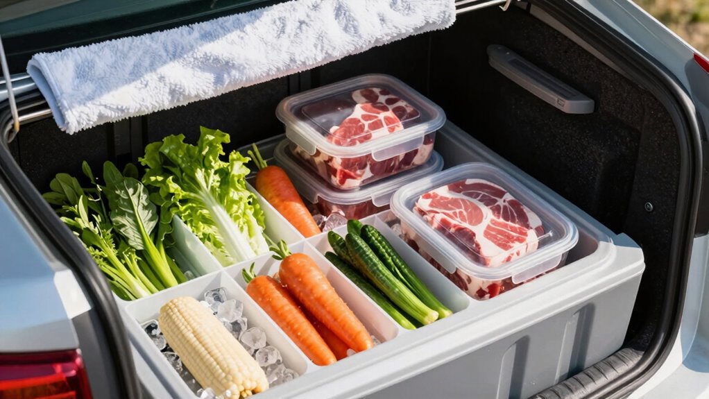 pack cooler with fresh foods
