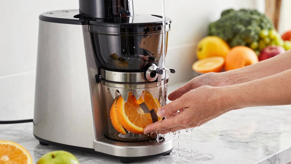 rinse juicer parts immediately