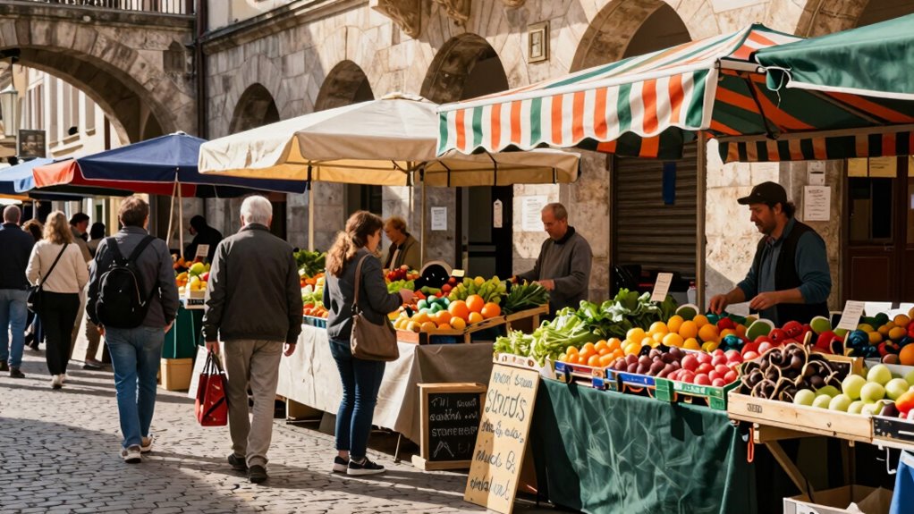 selecting fresh raw food markets