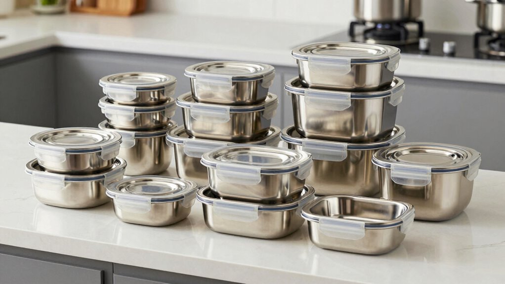 top stainless steel container sets